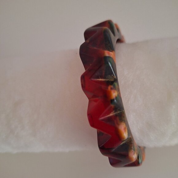 FABULOUS REAR 1930'S BAKELITE GEAR BANGLE BRACELET - Picture 10 of 15